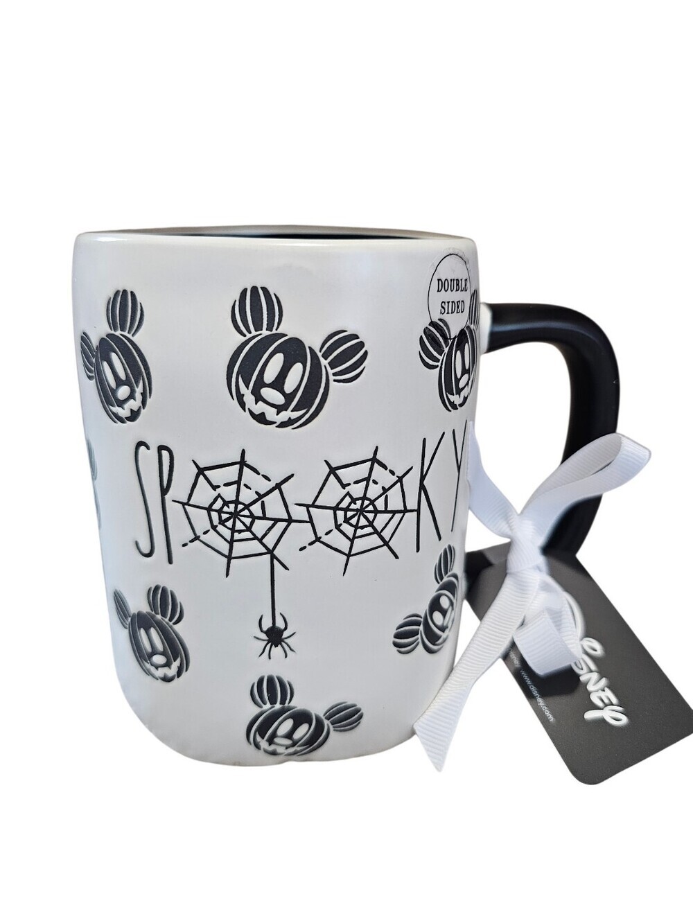 Disney Rae Dunn Spooky Mickey Black & White Ceramic Mug, New